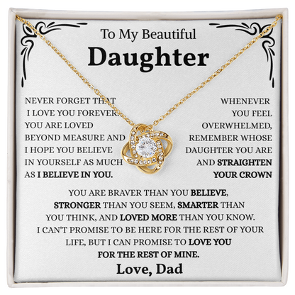 To My Badass Daughter | You Are Unstoppable | Love Knot Necklace