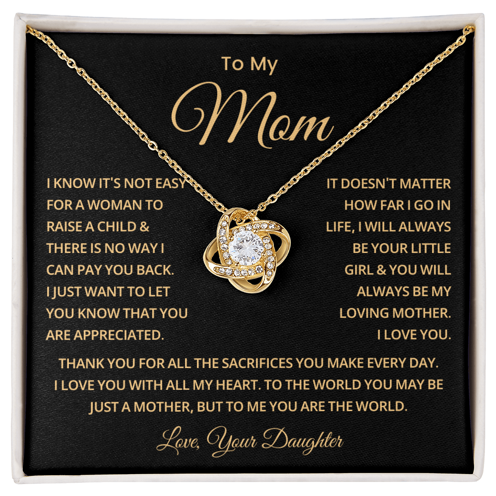 To My Mom Necklace With Message Card, Mothers Day Gift From Son, Daughter