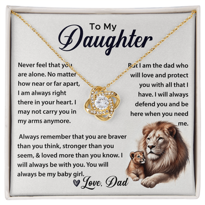 Gifts for Daughter, Jewellery gifts for Daughter, To My Daughter Necklace Gifts- Love Knot Necklace for Daughter
