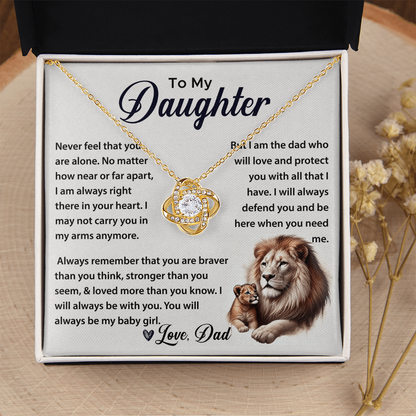 Gifts for Daughter, Jewellery gifts for Daughter, To My Daughter Necklace Gifts- Love Knot Necklace for Daughter