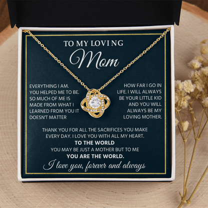 To My Mom Necklace From Son Daughter, Pendant Jewelry With Message Card