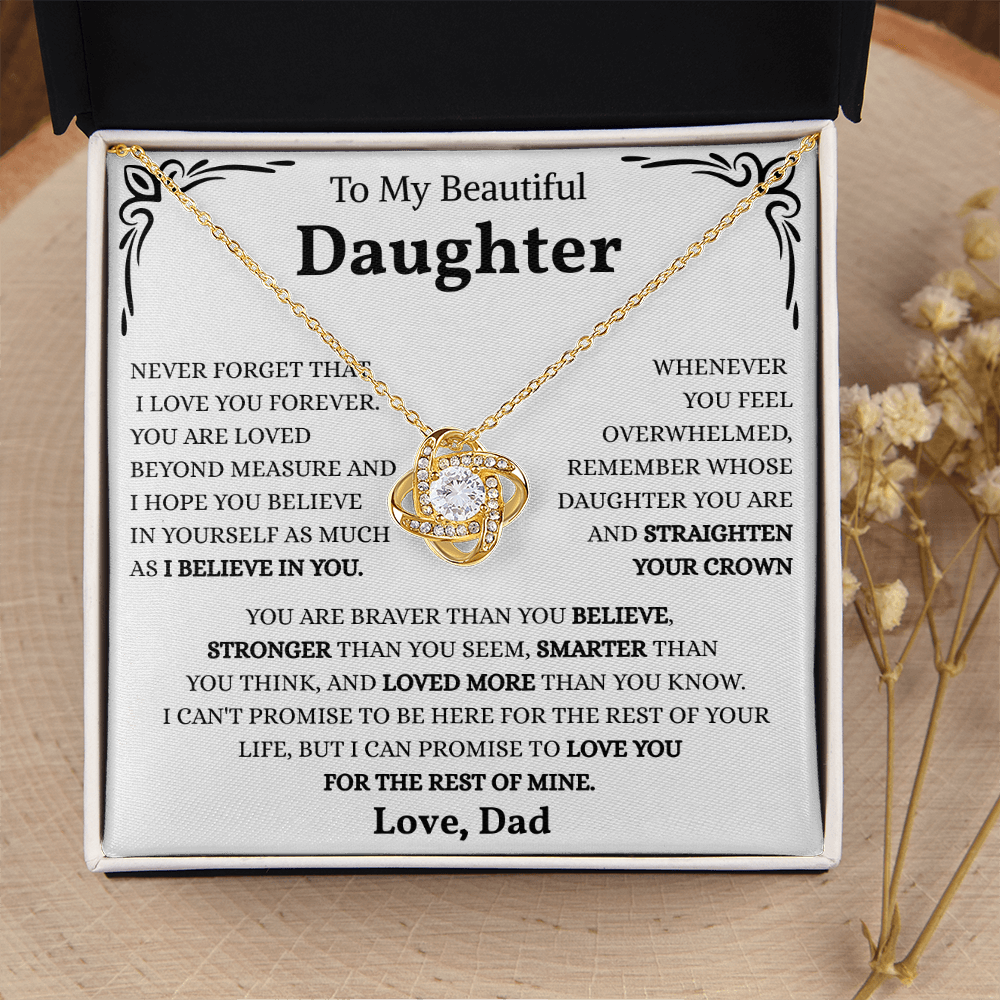 To My Badass Daughter | You Are Unstoppable | Love Knot Necklace
