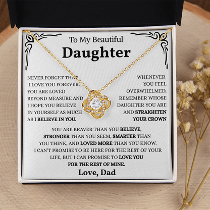To My Badass Daughter | You Are Unstoppable | Love Knot Necklace