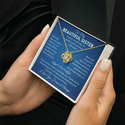 Sister Necklace Gifts From Sister In Law, Sterling Silver Necklace With Message Card