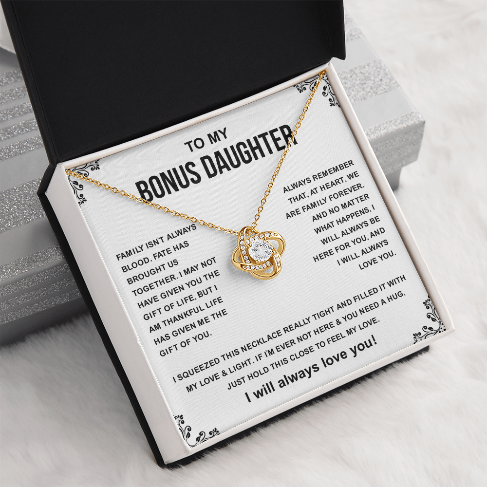 To My Bonus Daughter Necklace From Stepmom, Bonus Daughter Gifts From Stepdad