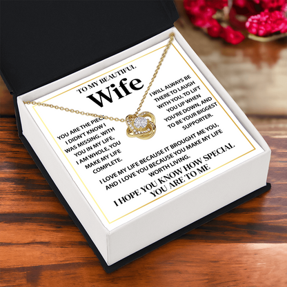 To My Beautiful Wife Necklace, Gifts for Wife