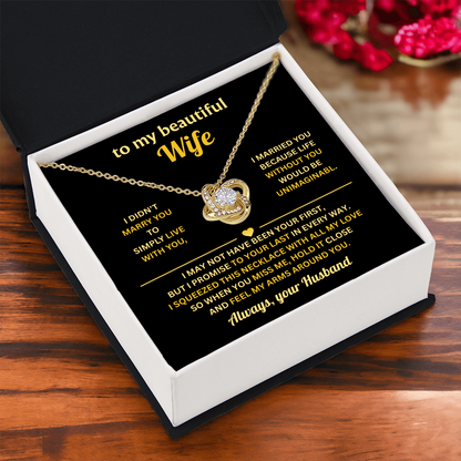 Love Knot Necklace With Message Card, Romantic Jewelry For Her
