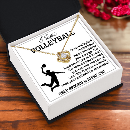 Volleyball Girl Necklace , Christmas Gift for girl with Message & LED Box