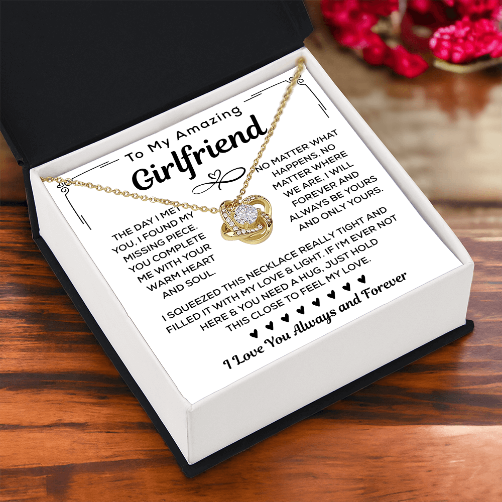 Girlfriend Necklace Gift From Boyfriend, Love Knot Necklace