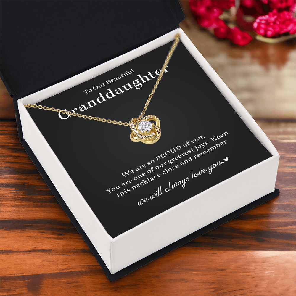 Granddaughter Necklace Gifts, Love Knot Necklace