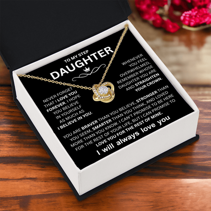 Step Daughter Necklace, Love Knot Necklace for Her