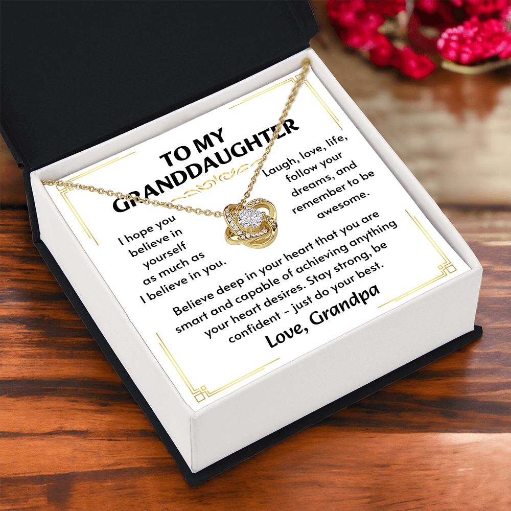 To My Granddaughter Necklace, Simple, stunning, and purely her