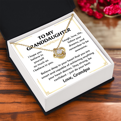 To My Granddaughter Necklace, Simple, stunning, and purely her