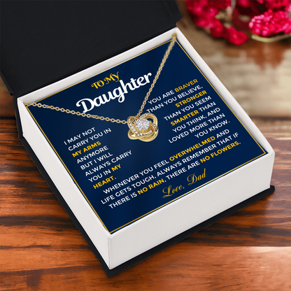 To My Daughter - Love Knot Necklace from Dad with Sweetest Message