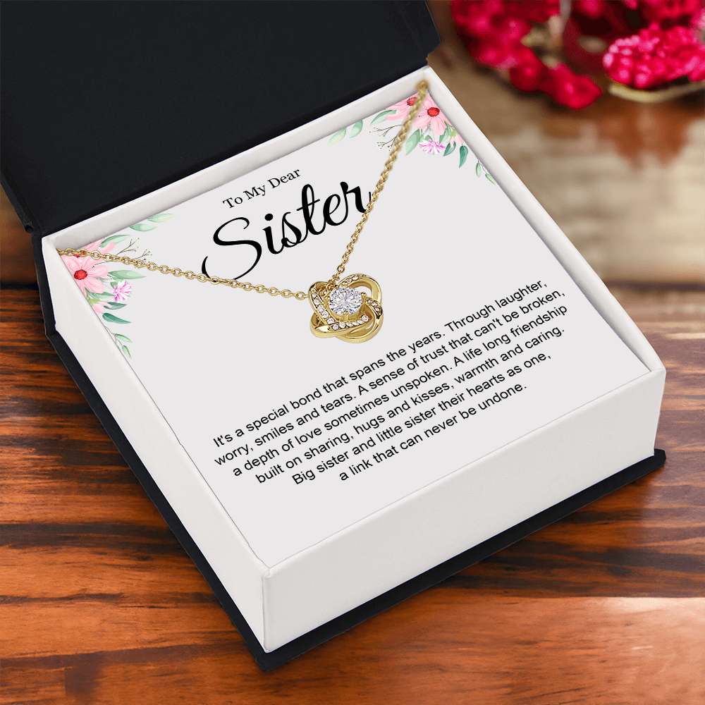 Birthday Gift for Sister, Love Knot Necklace for Her