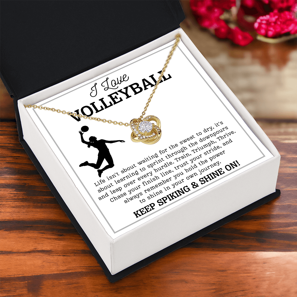 Volleyball Girl Necklace Birthday Gift for Teen with Message & LED Box
