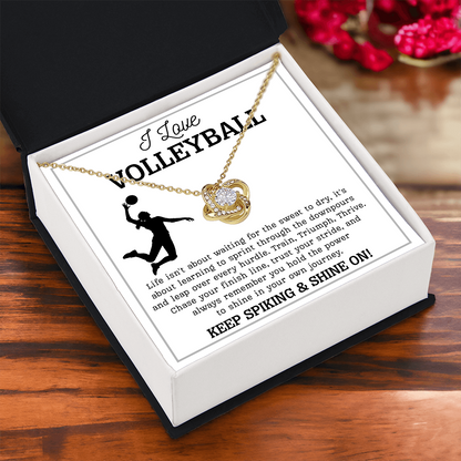 Volleyball Girl Necklace Birthday Gift for Teen with Message & LED Box