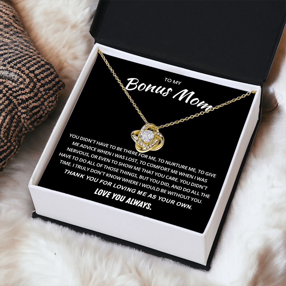 To My Bonus Mom Necklace, Stepmom Birthday Gifts With a Message Card