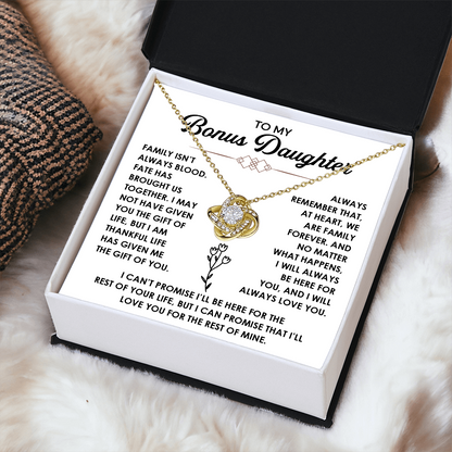 To My Bonus Daughter Necklace, She shines even more with this necklace on