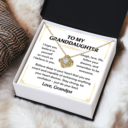To My Granddaughter Necklace, Simple, stunning, and purely her