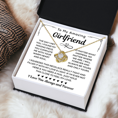 Girlfriend Necklace Gift From Boyfriend, Love Knot Necklace