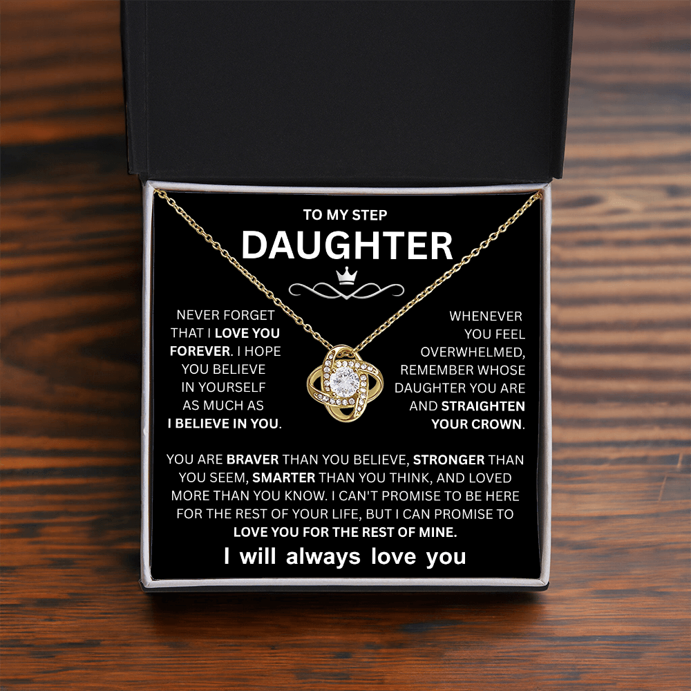 Step Daughter Necklace, Love Knot Necklace for Her