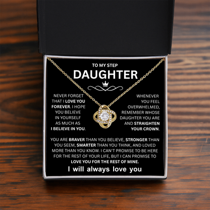Step Daughter Necklace, Love Knot Necklace for Her