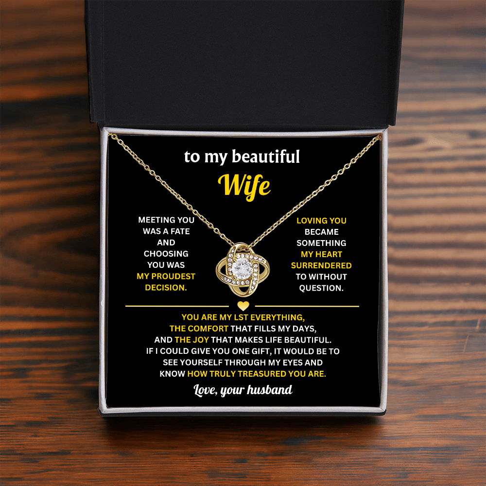 Gifts For Wife From Husband, Love Knot Necklace For Wife