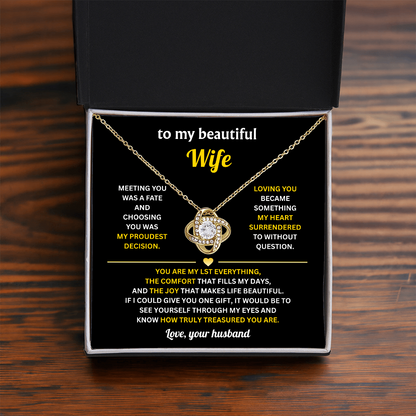 Gifts For Wife From Husband, Love Knot Necklace For Wife