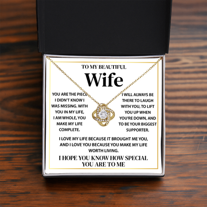 To My Beautiful Wife Necklace, Gifts for Wife
