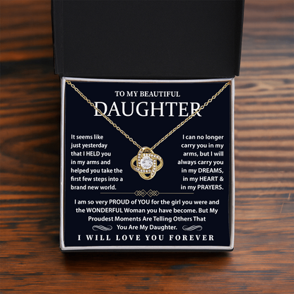 To Daughter Necklace, I will always carry you in my dreams in my heart