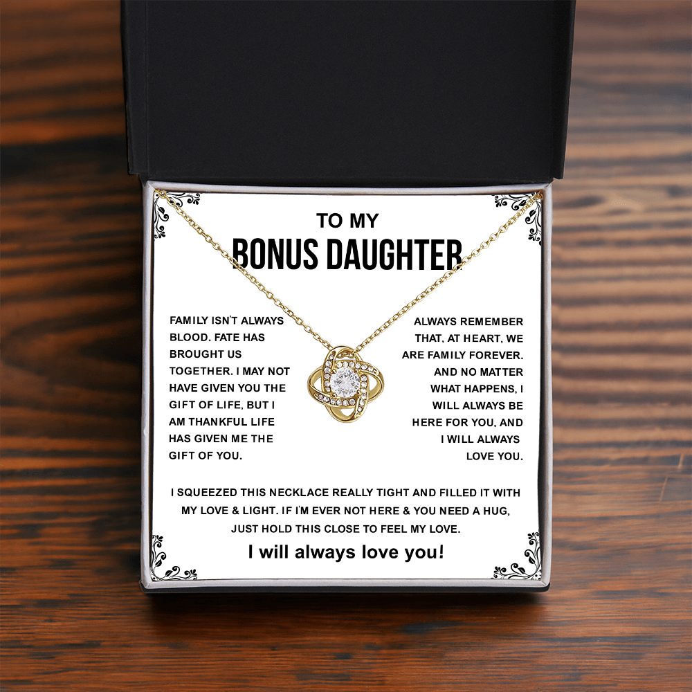 To My Bonus Daughter Necklace From Stepmom, Bonus Daughter Gifts From Stepdad