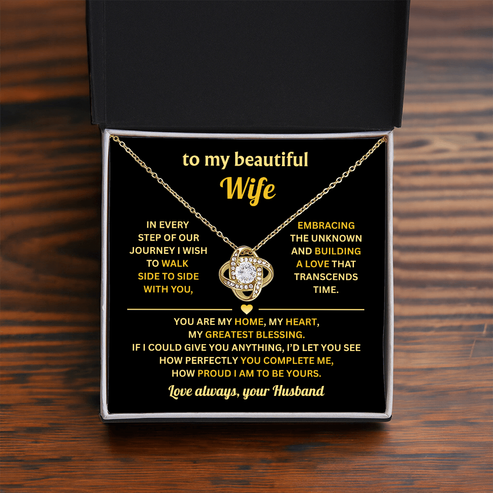 Gift For Wife From Husband, Love Knot Necklace For Wife Gift