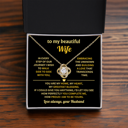 Gift For Wife From Husband, Love Knot Necklace For Wife Gift