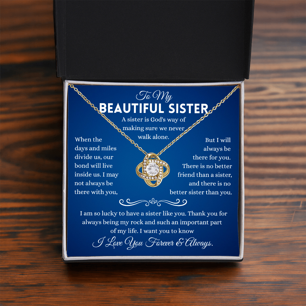 Sister Necklace Gifts From Sister In Law, Sterling Silver Necklace With Message Card