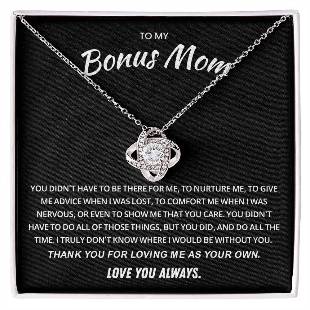 To My Bonus Mom Necklace, Stepmom Birthday Gifts With a Message Card