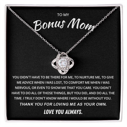 To My Bonus Mom Necklace, Stepmom Birthday Gifts With a Message Card