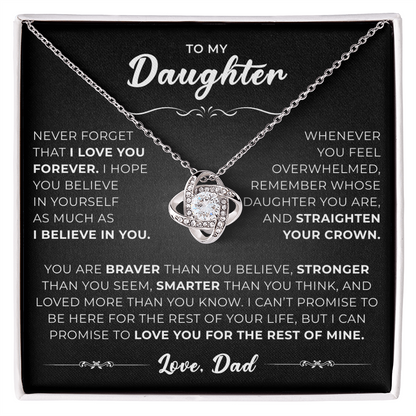 To My Beautiful Daughter Necklace From Mommy, Perfect for Mother's Day