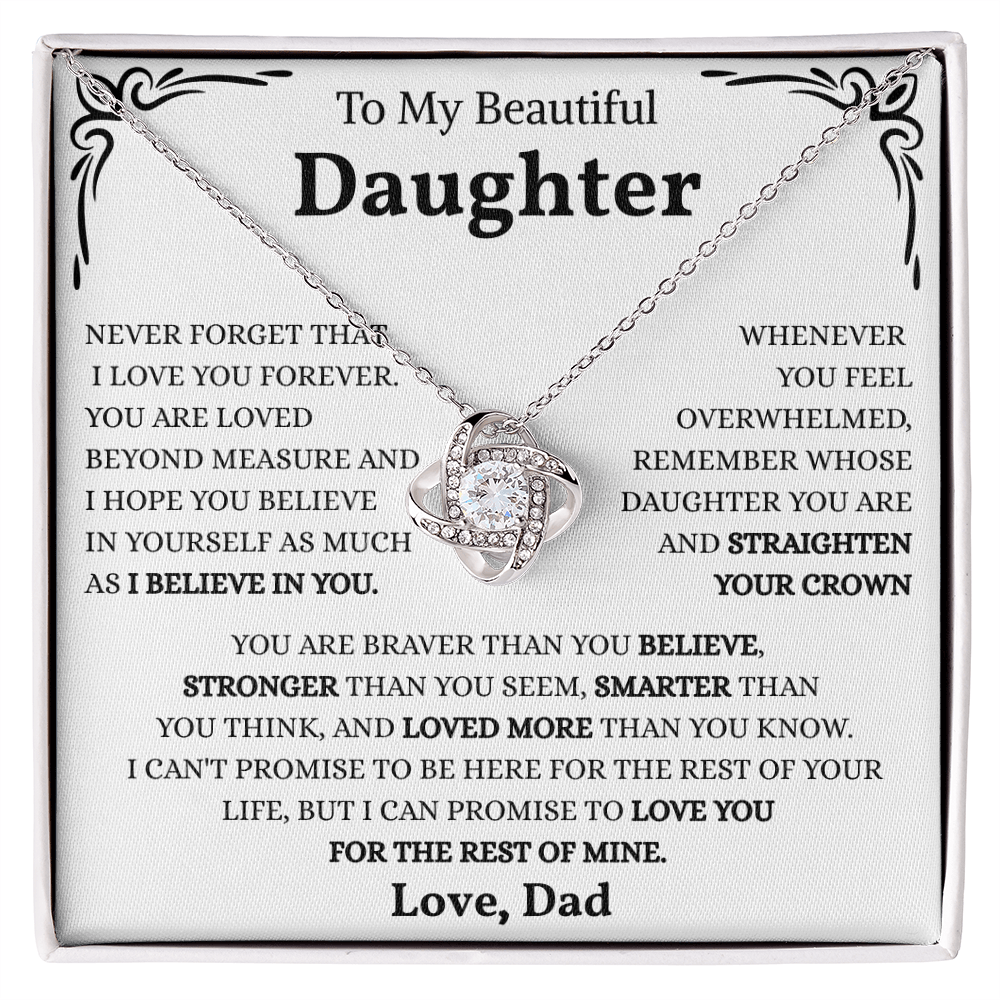 To My Badass Daughter | You Are Unstoppable | Love Knot Necklace