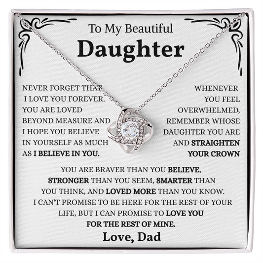 To My Badass Daughter | You Are Unstoppable | Love Knot Necklace