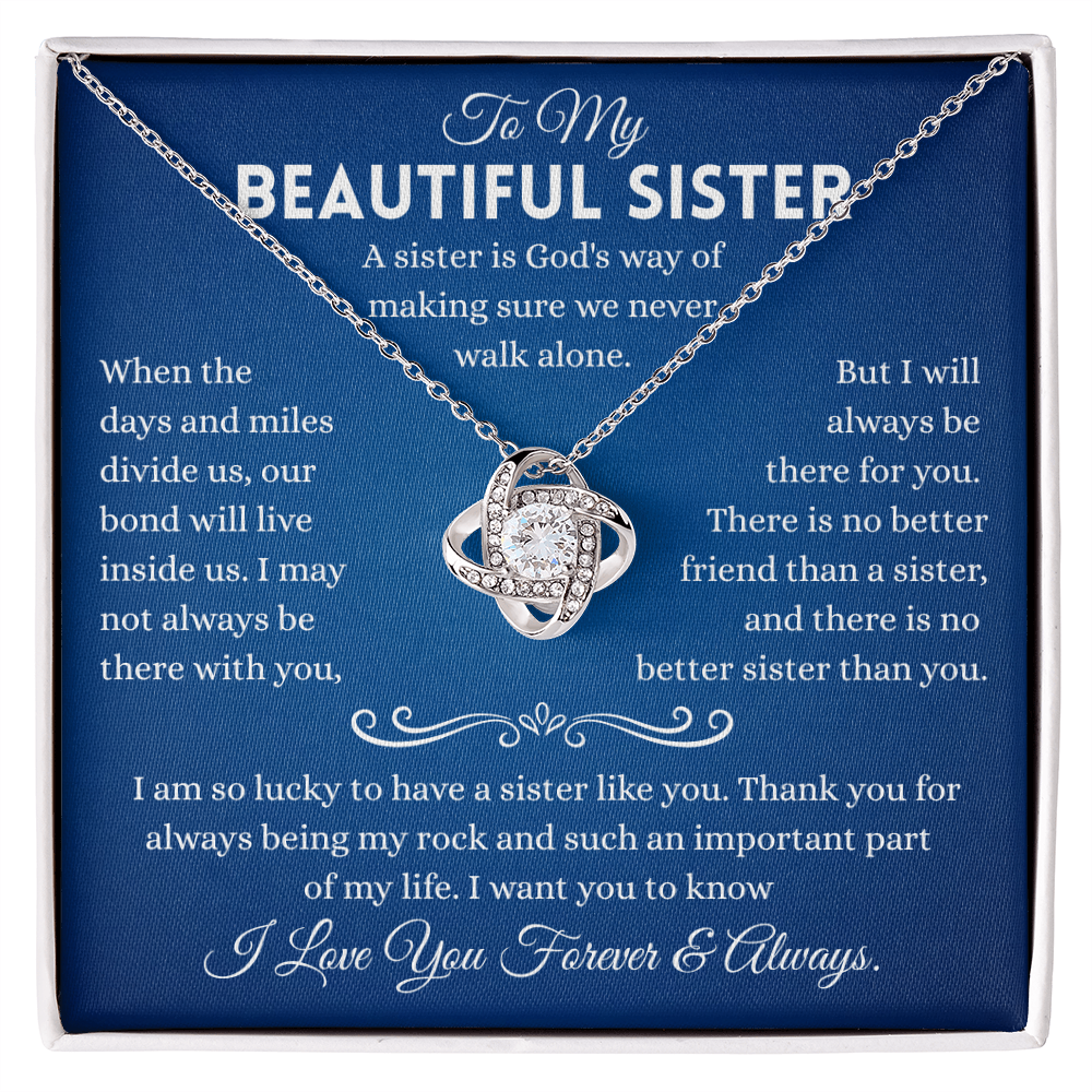 Sister Necklace Gifts From Sister In Law, Sterling Silver Necklace With Message Card