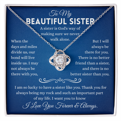 Sister Necklace Gifts From Sister In Law, Sterling Silver Necklace With Message Card