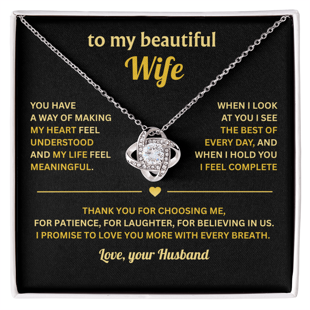 Love Knot Necklace For Wife, Birthday Gifts For Wife