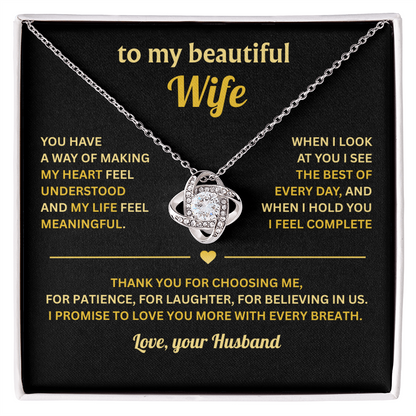 Love Knot Necklace For Wife, Birthday Gifts For Wife