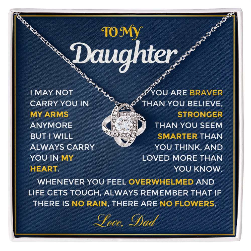 To My Daughter - Love Knot Necklace from Dad with Sweetest Message