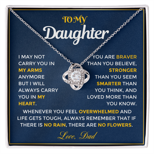 To My Daughter - Love Knot Necklace from Dad with Sweetest Message