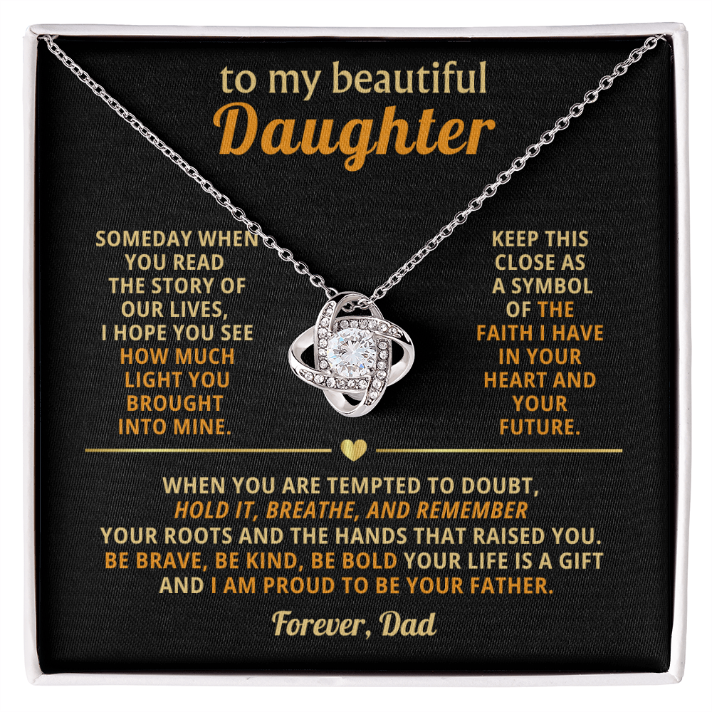 Daughter Necklace Gifts From Dad with Message Card Gifts Box