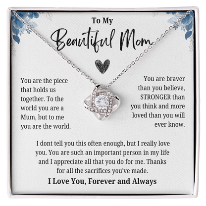 To My Beautiful Mom, Meaningful Mom Appreciation Keepsake
