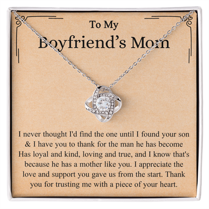 Boyfriend Mom Gifts From Girlfriend, Love Knot Necklace