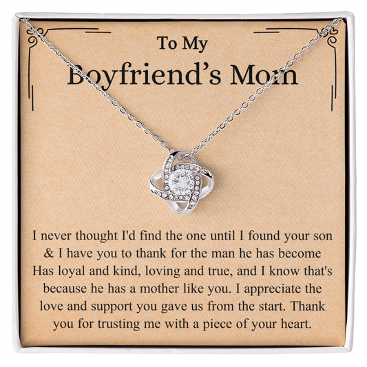 Boyfriend Mom Gifts From Girlfriend, Love Knot Necklace